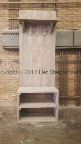 stap in vernieuwen Kalksteen Kapstok/Schoenenkast kopen | Het Steigerhouthuis