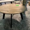 OUTLET! Tafel rond dun met houten poten