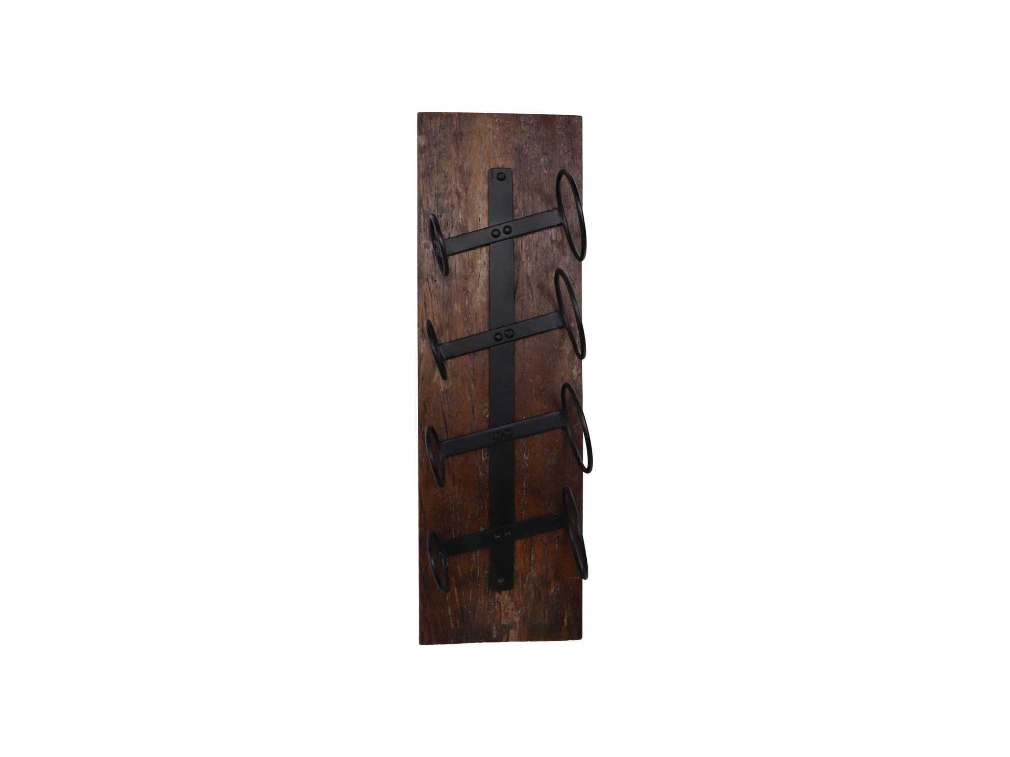 Wijnrek 4 - 20x14x65 - Bruin/zwart - Oud hout/metaal kopen | Het Steigerhouthuis