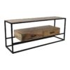 Tv meubel Blackwell- 140x40x58 - Naturel/zwart - Mangohout/ijzer - Afbeelding 2