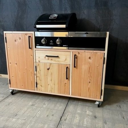 Buitenkeuken Douglas Cooper + Grandhall G2 BBQ en zijbrander