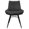 Eetkamerstoel Denver set van 2 - 55x63x85 - Grijs/zwart - Polyester/metaal - Afbeelding 2