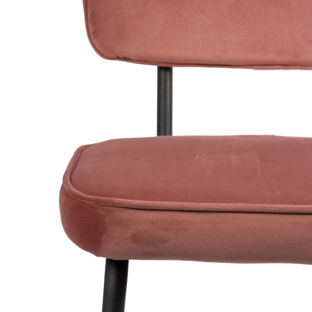 Joe eetkamerstoel - Roze | Velvet - Afbeelding 2