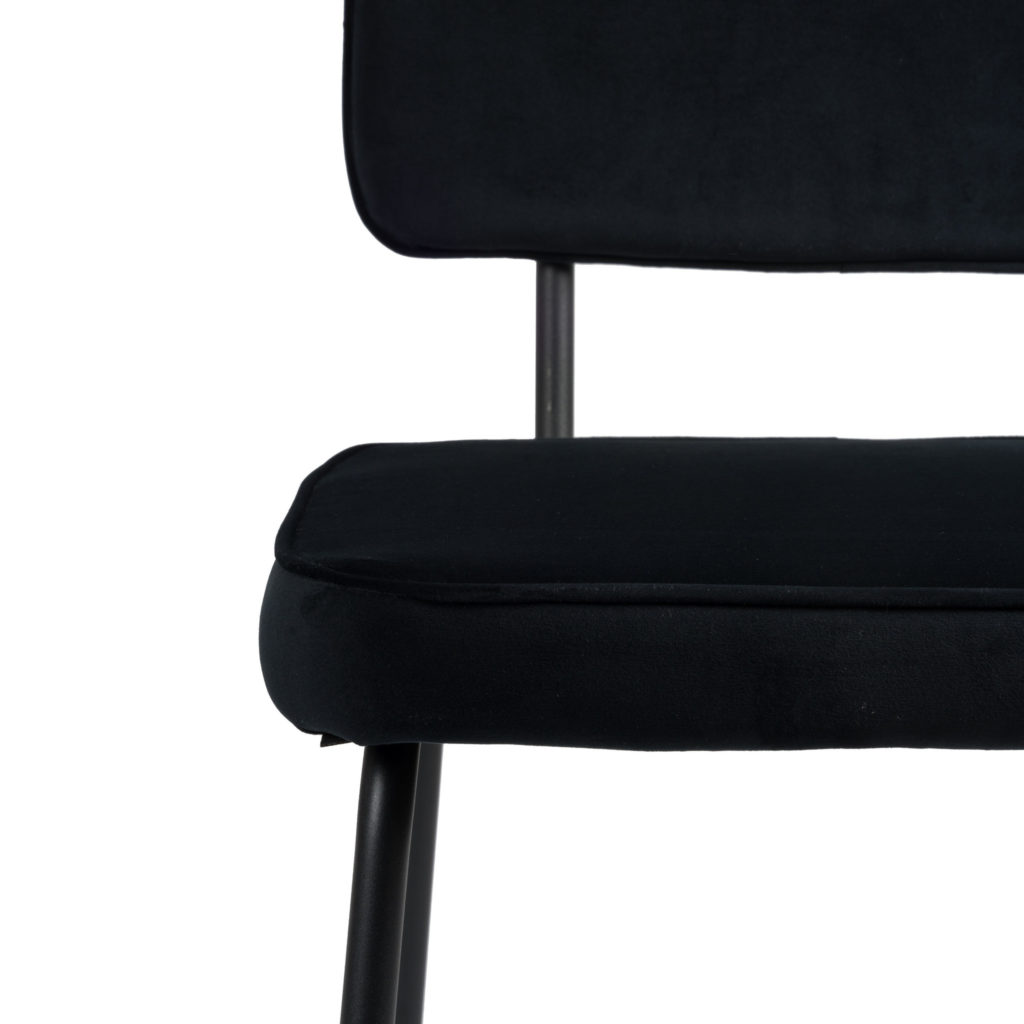 Joe eetkamerstoel - Zwart | Velvet - Afbeelding 2