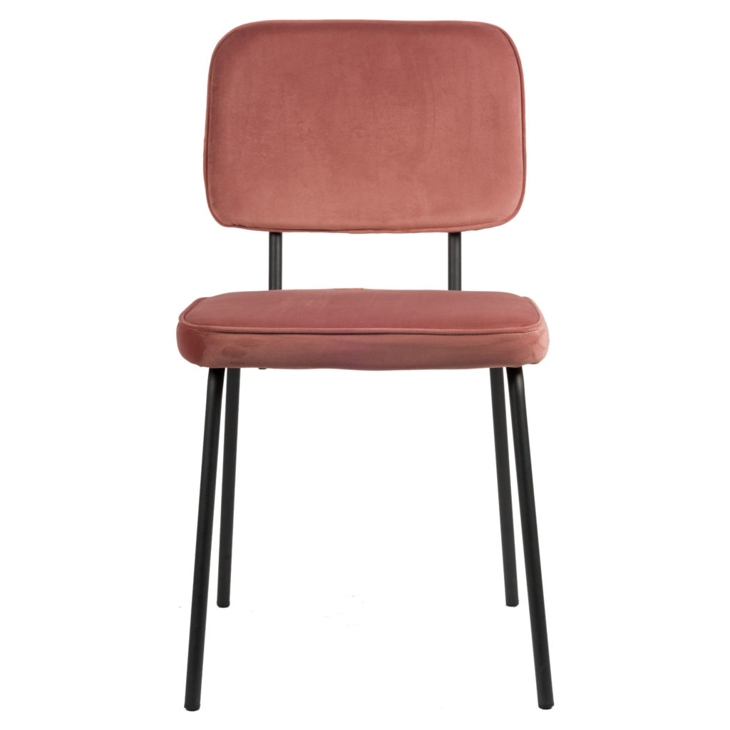 Joe eetkamerstoel - Roze | Velvet - Afbeelding 3