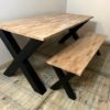 Tafel Cross industrieel Beuken - Afbeelding 2