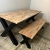 Tafel Cross industrieel Beuken - Afbeelding 6