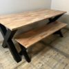 Tafel Cross industrieel Beuken - Afbeelding 3