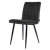 Anny Eetkamerstoel - Grijs | Velours | Velvet | Zwart stalen poten | Design eetkamerstoel