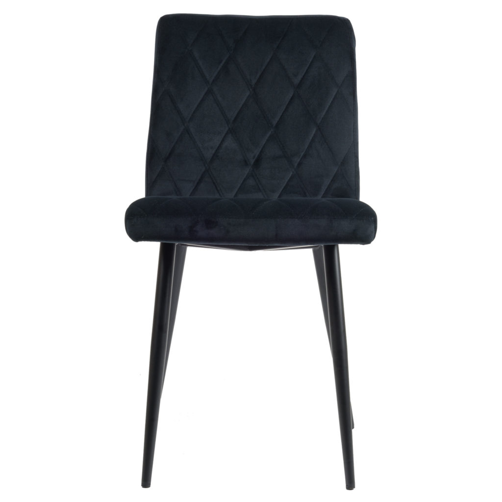 Anny Eetkamerstoel - Zwart | Velours | Velvet | Zwart stalen poten | Design eetkamerstoel - Afbeelding 2