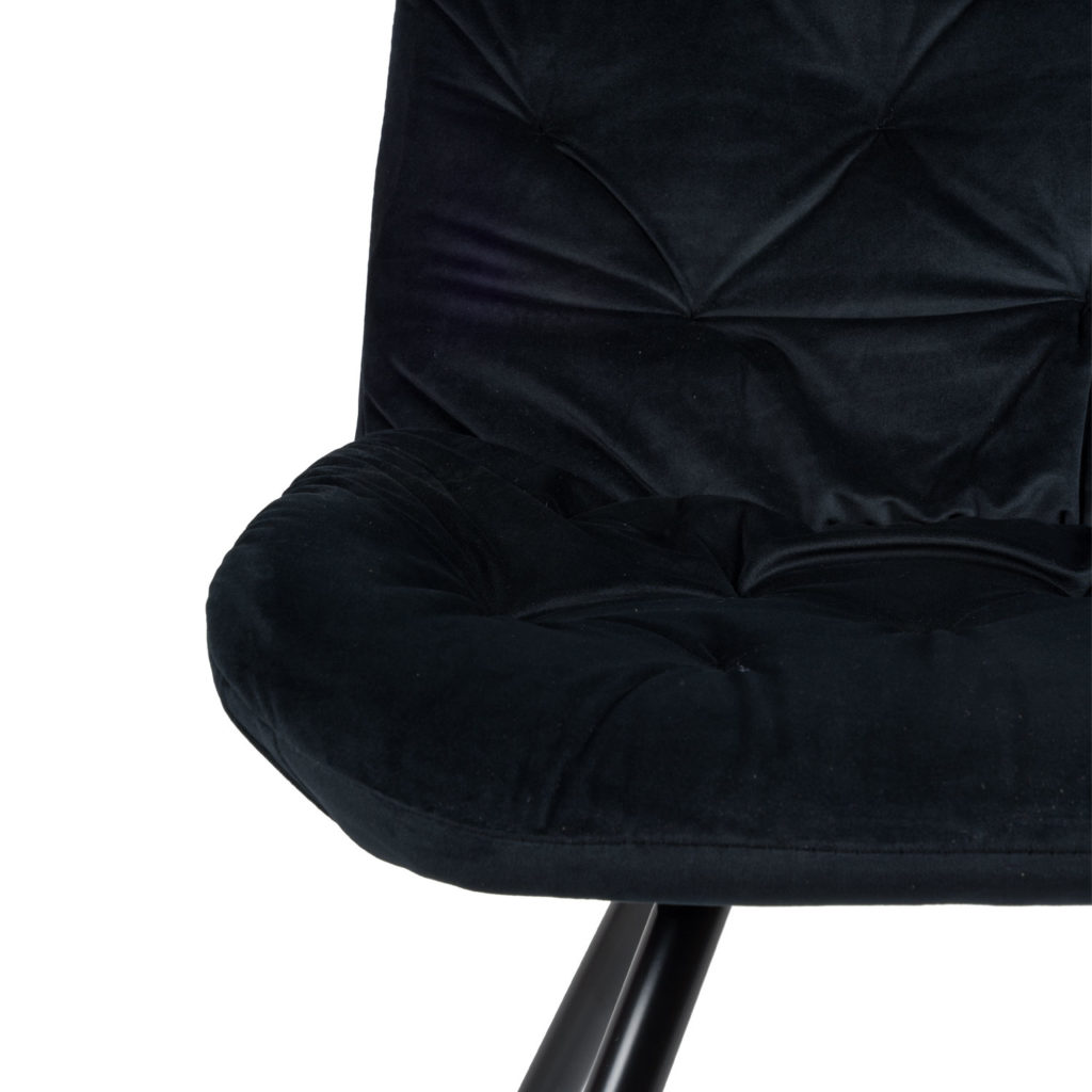 Rico Eetkamerstoel - Zwart | Velvet | Zwart stalen draaipoten | Design eetkamerstoel - Afbeelding 3