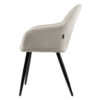 Mila Eetkamerstoel - Off white | Velours | Velvet | Zwart stalen poten | Design eetkamerstoel - Afbeelding 4