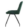 Rico Eetkamerstoel - Groen | Velvet | Zwart stalen draaipoten | Design eetkamerstoel - Afbeelding 4