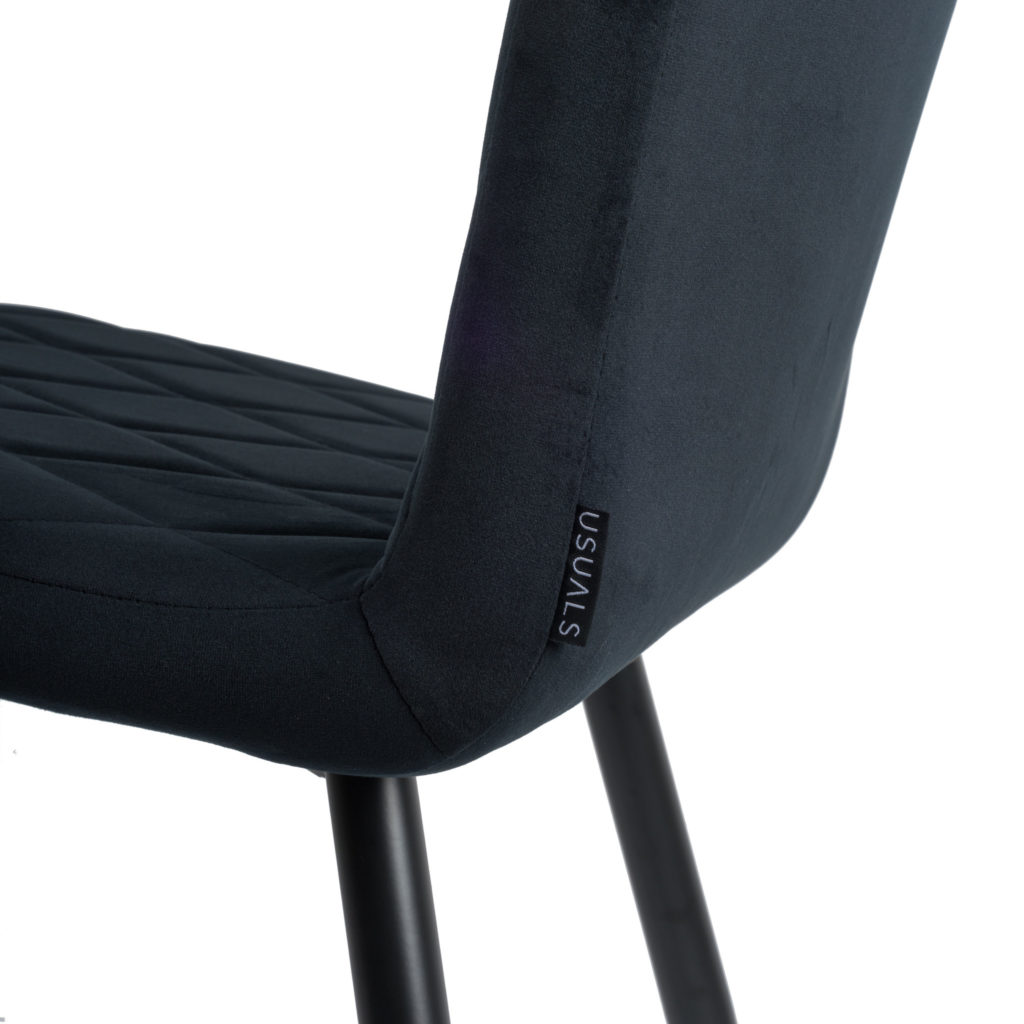 Anny Eetkamerstoel - Zwart | Velours | Velvet | Zwart stalen poten | Design eetkamerstoel - Afbeelding 5