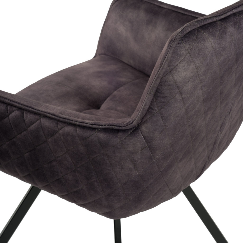 Oxford Draaistoel - Antraciet | Velvet - Afbeelding 5