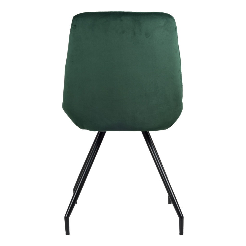Rico Eetkamerstoel - Groen | Velvet | Zwart stalen draaipoten | Design eetkamerstoel - Afbeelding 5