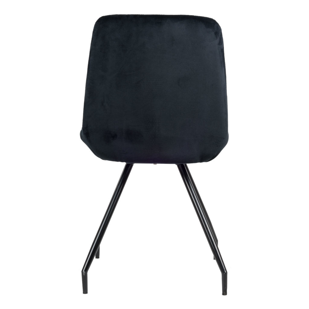 Rico Eetkamerstoel - Zwart | Velvet | Zwart stalen draaipoten | Design eetkamerstoel - Afbeelding 5