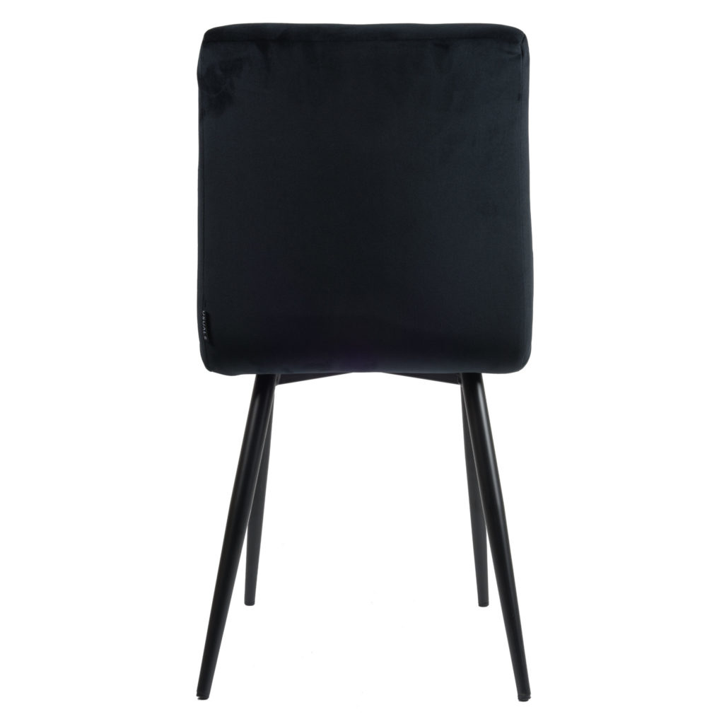 Anny Eetkamerstoel - Zwart | Velours | Velvet | Zwart stalen poten | Design eetkamerstoel - Afbeelding 6