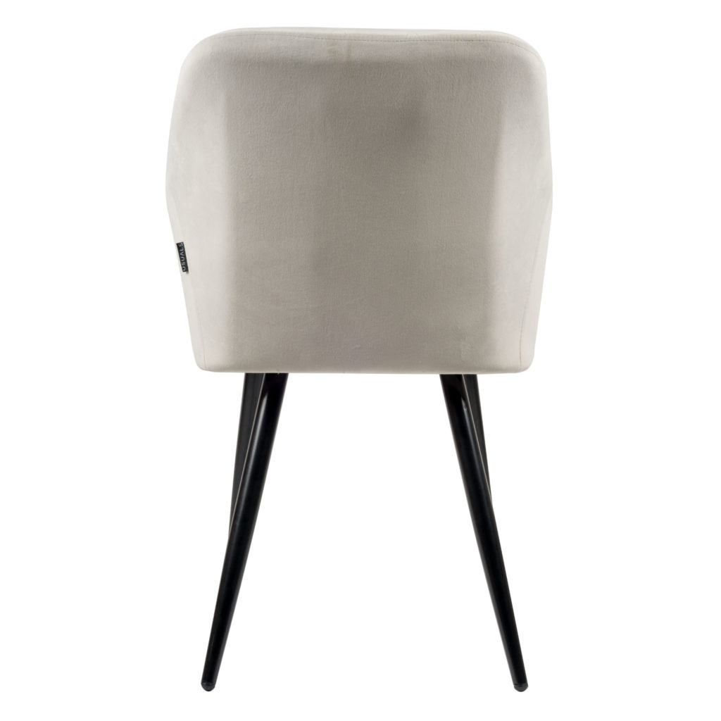 Mila Eetkamerstoel - Off white | Velours | Velvet | Zwart stalen poten | Design eetkamerstoel - Afbeelding 6