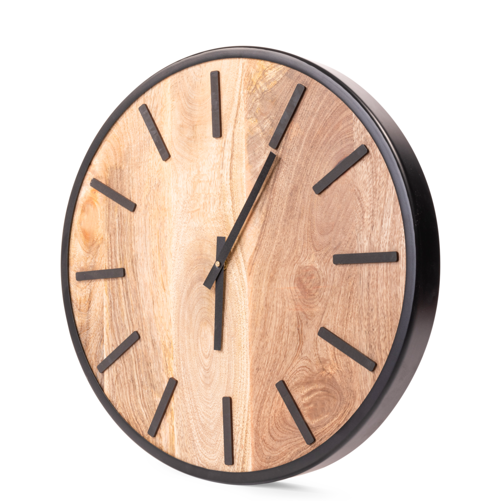 Kleine Mango Houten Wandklok - Afbeelding 2