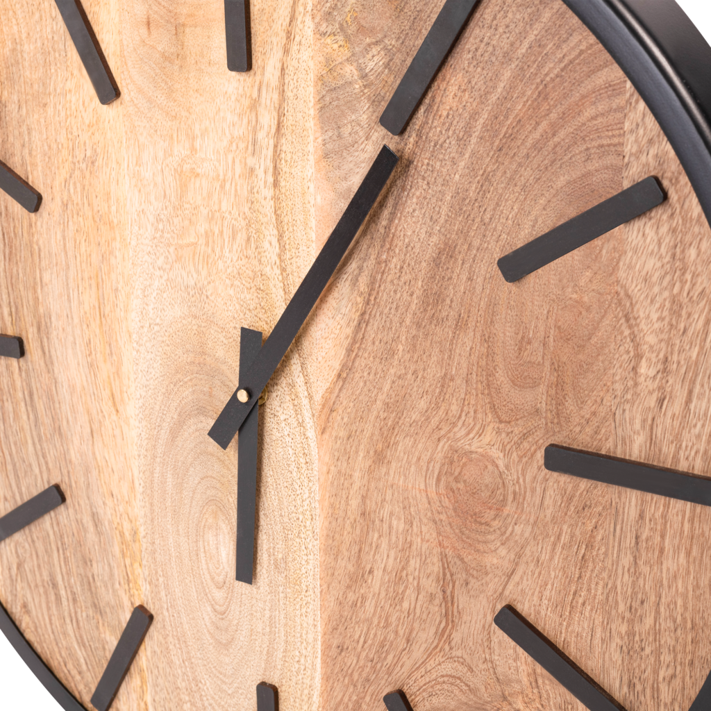 Kleine Mango Houten Wandklok - Afbeelding 3