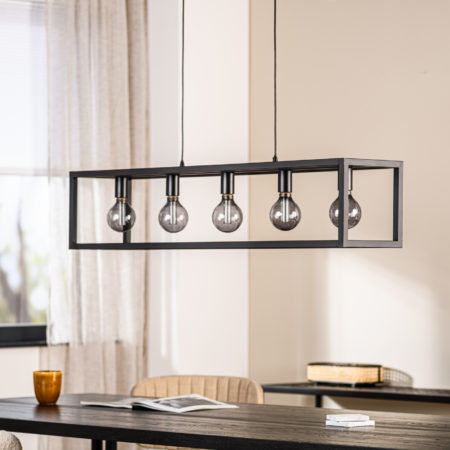 Hanglamp, 5-lichts, H340 zwart