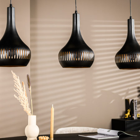 Hanglamp, 3-lichts, H340 zwart