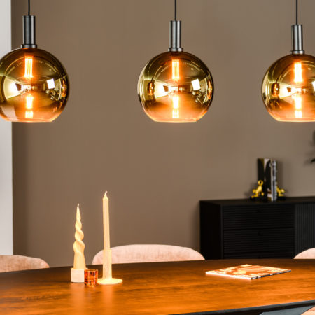 Hanglamp, 3-lichts, H850 goud