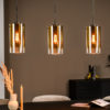 Hanglamp, 3-lichts, H850 goud