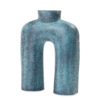 Blauwe patina decoratieve vaas