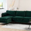3 zits bank CL links, stof Fashion Velvet, F610 groen