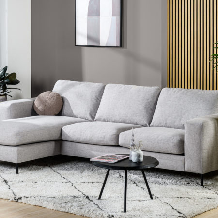 3 zits bank CL L+R, stof Valente, V311 grijs