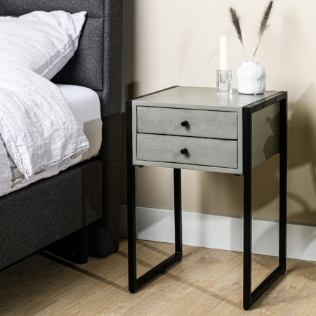 Nachtkastje, 2 lades, A411 donkergrijs