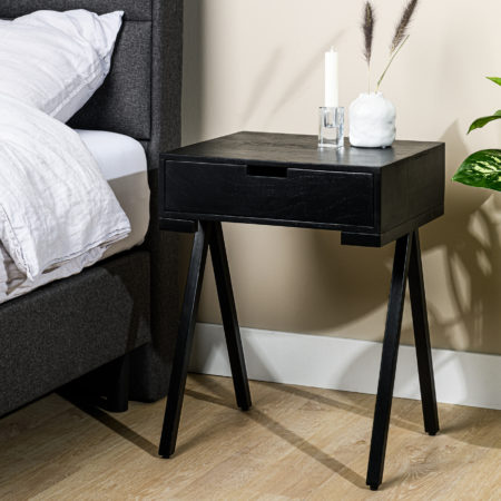 Nachtkastje, 1 lade, M340 zwart