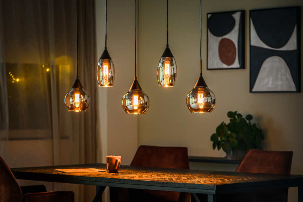 Hanglamp, 5-lichts, H340 smoke glas - Afbeelding 2