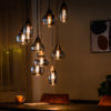 Hanglamp, 9-lichts, H340 smoke glas - Afbeelding 2