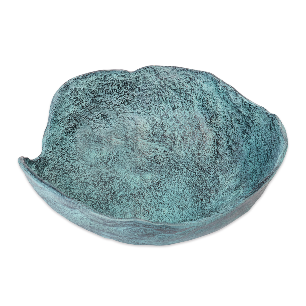 Blauwe patina decoratieve kom medium - Afbeelding 2
