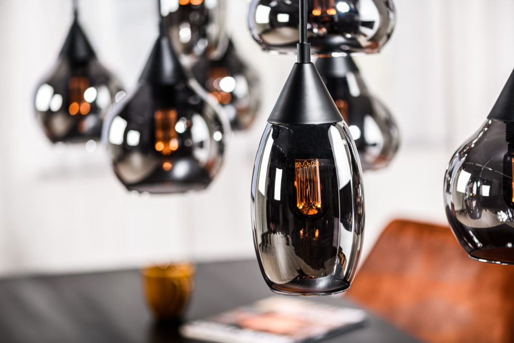 Hanglamp, 8-lichts, H340 smoke glas - Afbeelding 3