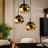 Hanglamp, 3-lichts, H850 goud - Afbeelding 3