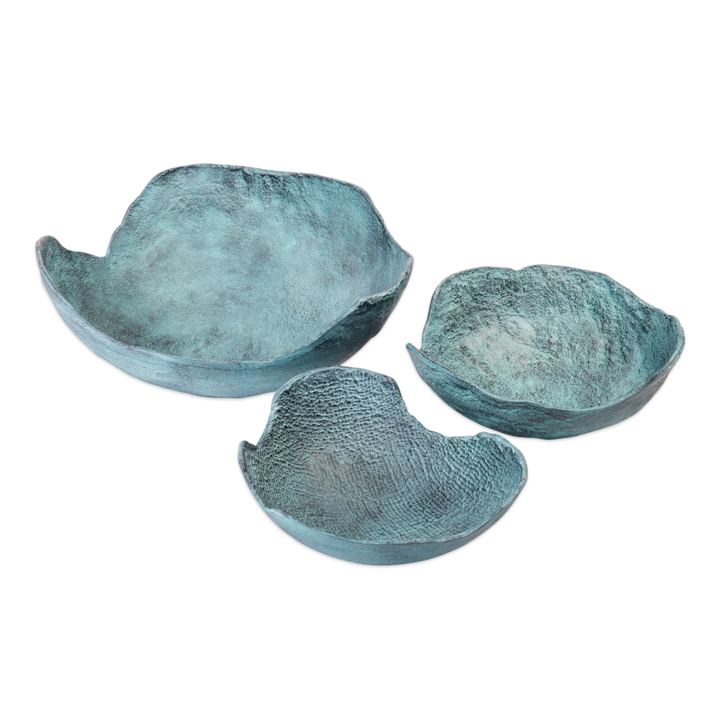 Blauwe Patina Decoratieve Kom Groot - Afbeelding 3