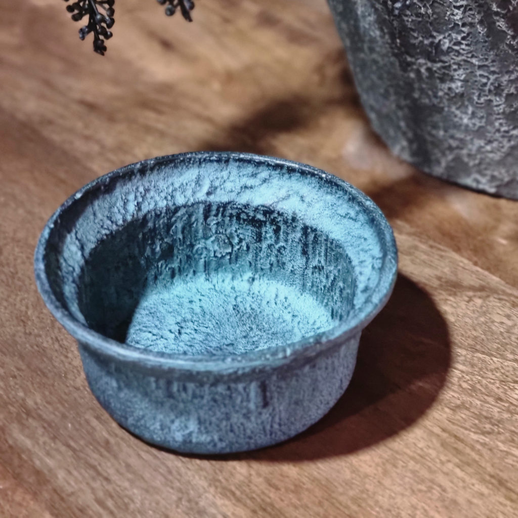 Blauwe patina decoratieve kom - Afbeelding 3