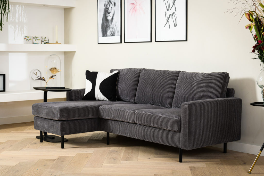 3 zits bank CL L+R, stof RIB, RIB230 antraciet - Afbeelding 3