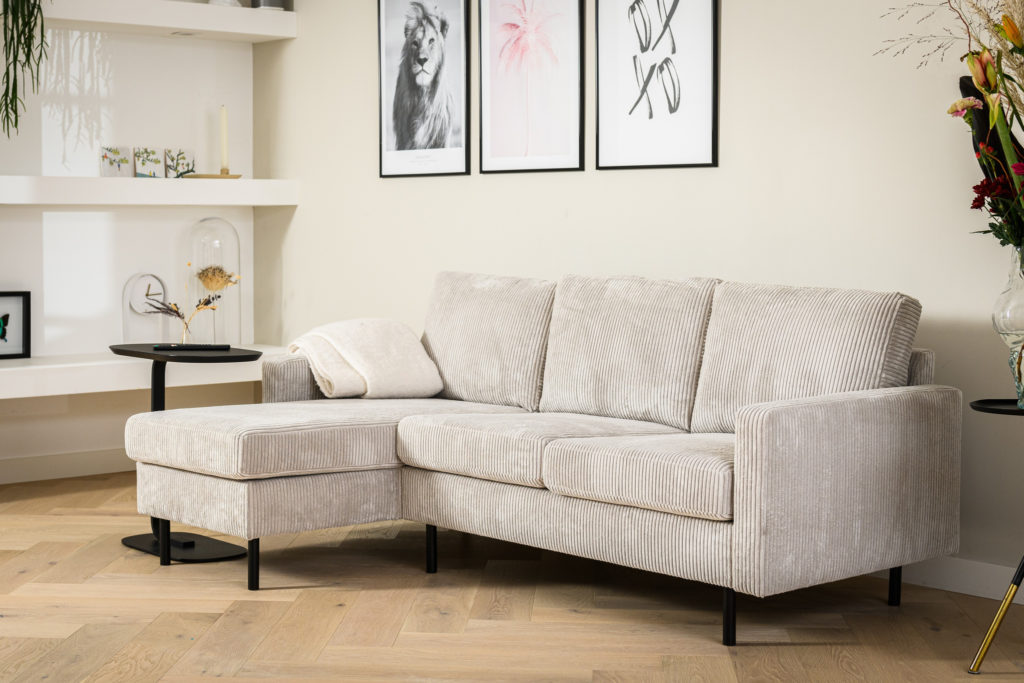 3 zits bank CL L+R, stof RIB, RIB920 naturel - Afbeelding 4