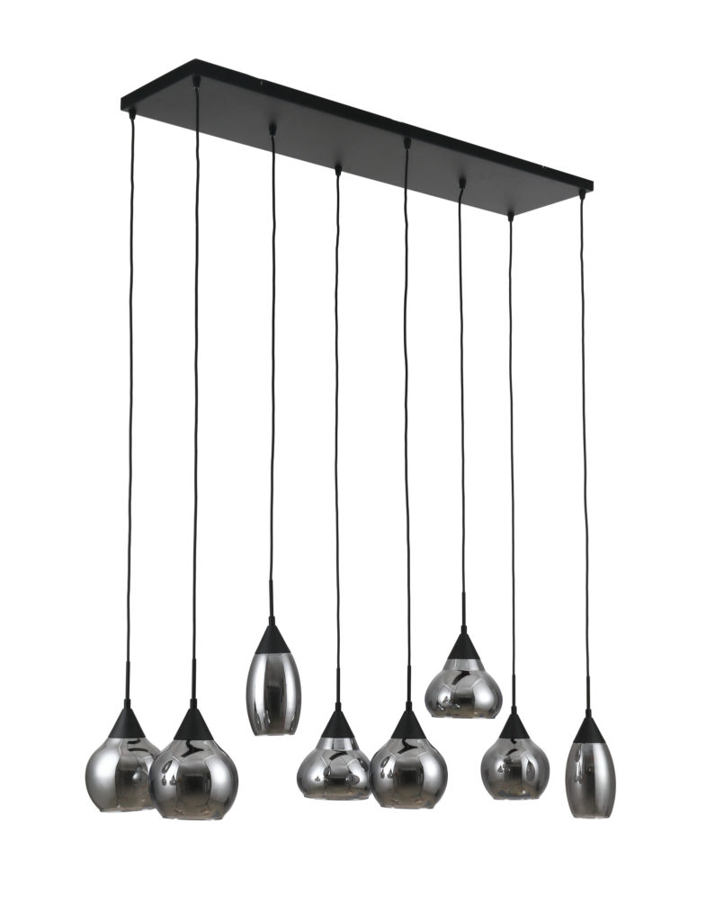 Hanglamp, 8-lichts, H340 smoke glas - Afbeelding 5