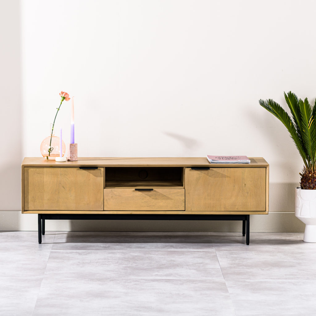 Tv-meubel 2D, 140 cm, B180 natural - Afbeelding 8