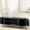 Tv-meubel 2D, 155 cm, B340 zwart - Afbeelding 3