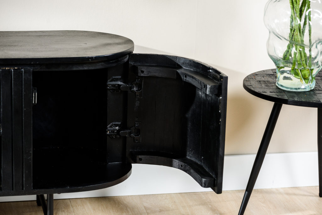 Tv-meubel 2D, 155 cm, B340 zwart - Afbeelding 6