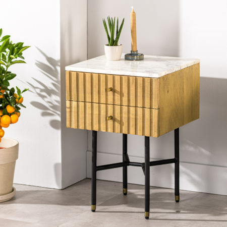 Nachtkastje, 2 lades, B180 natural