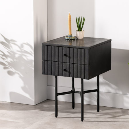 Nachtkastje, 2 lades, B340 zwart