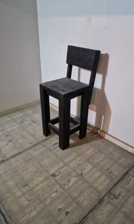 OUTLET!  Barkruk Basic Zwart met rugleuning